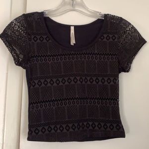 🌸2 for $12 Black knitted Mesh top